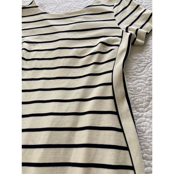 Banana Republic Factory Striped Bodycon Dress Size 8 White Knee Length - Picture 7 of 11